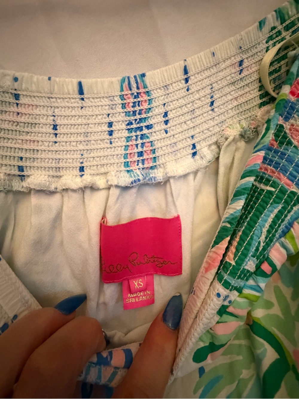 XS Lilly Pulitzer Resort White Coconut Row Print Off Shoulder Mini Dress - Picture 5 of 6